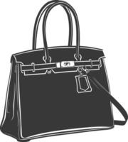 silueta mujer bolso negro color solamente lleno vector