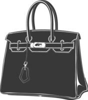 Silhouette women handbag black color only full vector