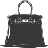 silueta mujer bolso negro color solamente lleno vector