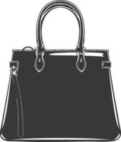 Silhouette women handbag black color only full vector