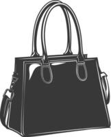 silueta mujer bolso negro color solamente lleno vector