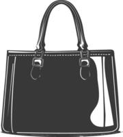 silueta mujer bolso negro color solamente lleno vector