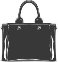 silueta mujer bolso negro color solamente lleno vector