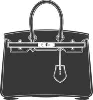 Silhouette women handbag black color only full vector