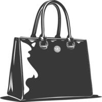 silueta mujer bolso negro color solamente lleno vector