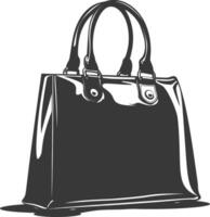 Silhouette women handbag black color only full vector