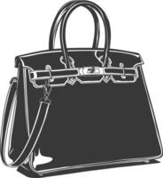 Silhouette women handbag black color only full vector