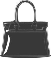 Silhouette women handbag black color only full vector