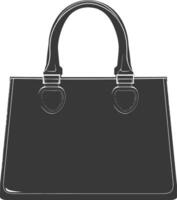 Silhouette women handbag black color only full vector