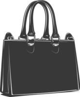 silueta mujer bolso negro color solamente lleno vector