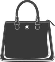 silueta mujer bolso negro color solamente lleno vector