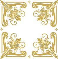 vintage frame and corners icon gold color only vector