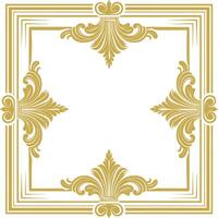 vintage frame and corners icon gold color only vector