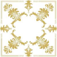 vintage frame and corners icon gold color only vector