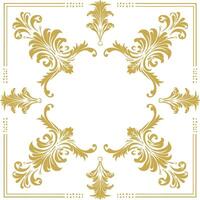 vintage frame and corners icon gold color only vector