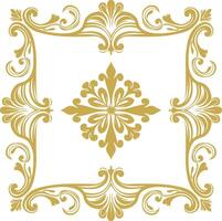 vintage frame and corners icon gold color only vector