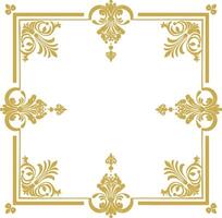 vintage frame and corners icon gold color only vector