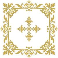 vintage frame and corners icon gold color only vector