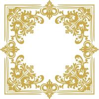 vintage frame and corners icon gold color only vector