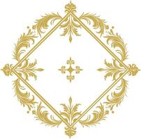 vintage frame and corners icon gold color only vector