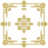 vintage frame and corners icon gold color only vector