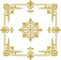 vintage frame and corners icon gold color only vector