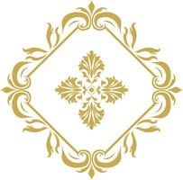 vintage frame and corners icon gold color only vector