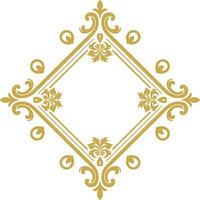 vintage frame and corners icon gold color only vector