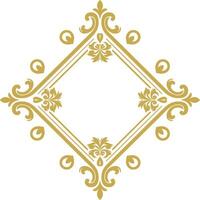 vintage frame and corners icon gold color only vector