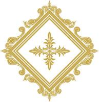 vintage frame and corners icon gold color only vector