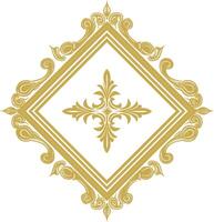 vintage frame and corners icon gold color only vector