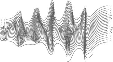 ondulación sonido vibración y pulsante líneas negro color solamente vector