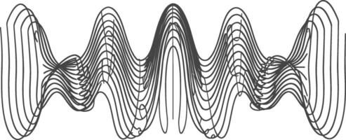 waving sound vibration and pulsing lines black color only vector