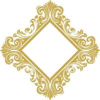 vintage frame and corners icon gold color only vector