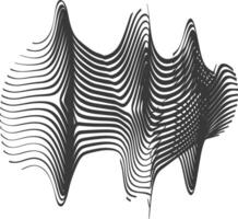waving sound vibration and pulsing lines black color only vector