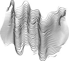 waving sound vibration and pulsing lines black color only vector