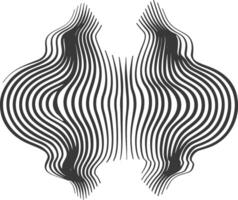 waving sound vibration and pulsing lines black color only vector