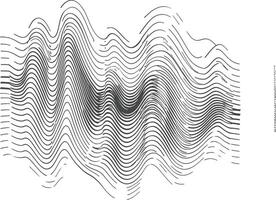 waving sound vibration and pulsing lines black color only vector