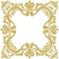 vintage frame and corners icon gold color only vector