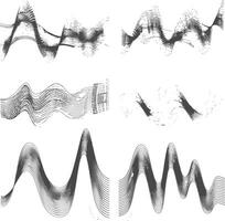 ondulación sonido vibración y pulsante líneas negro color solamente vector