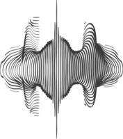 ondulación sonido vibración y pulsante líneas negro color solamente vector