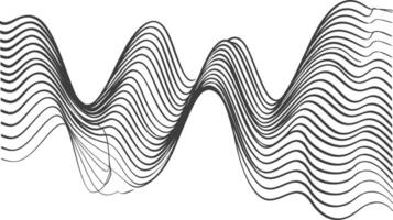 waving sound vibration and pulsing lines black color only vector