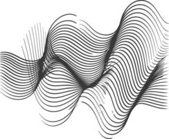 waving sound vibration and pulsing lines black color only vector