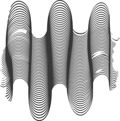 waving sound vibration and pulsing lines black color only