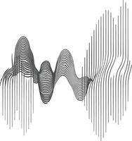 waving sound vibration and pulsing lines black color only vector