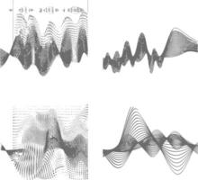 ondulación sonido vibración y pulsante líneas negro color solamente vector