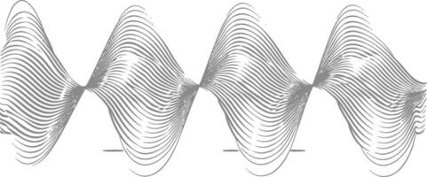 ondulación sonido vibración y pulsante líneas negro color solamente vector