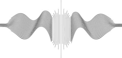 waving sound vibration and pulsing lines black color only vector