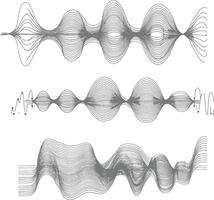 ondulación sonido vibración y pulsante líneas negro color solamente vector