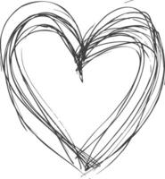 One continuous line drawing of love heart symbol black color only vector